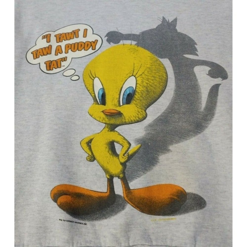 Vintage Garment Graphics Womens Tweety Bird Sweatshirt Large Graphic Size S/M